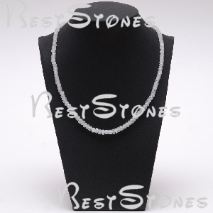 01-512 Бусы из натурального граненного индийского лунного камня, длина 45 см 01-512 Бусы из натурального граненного индийского лунного камня, длина 45 см